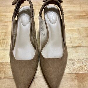 Cato Brown Suede Slingback Heels